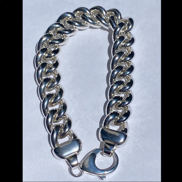 Arte d'Argento 925 sterling silver bold curb link bracelet⛓ - Picture 7 of 17